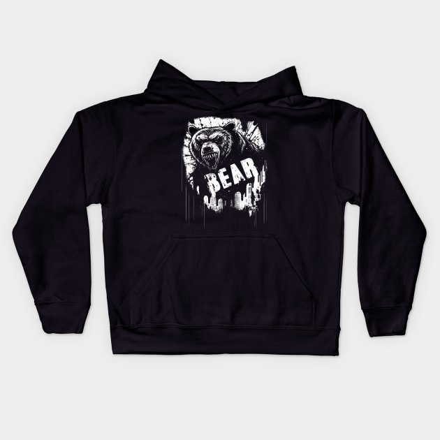 The Grizzly Bear's Stand: A Symbol of the Bitcoin Bear Market's Resilience Kids Hoodie by Abili-Tees